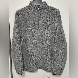 Oxford Women Gray Ball State University Oversized Sherpa pullover 1/4 Zip Small